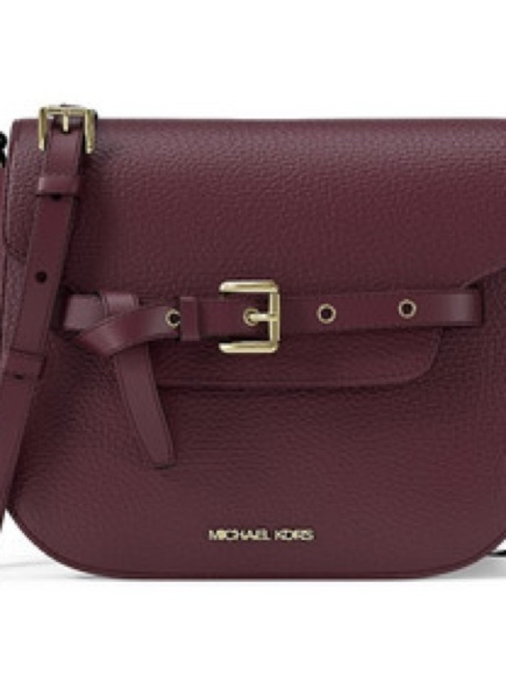 Michael Kors Plum Leather Crossbody with Gold Hardware